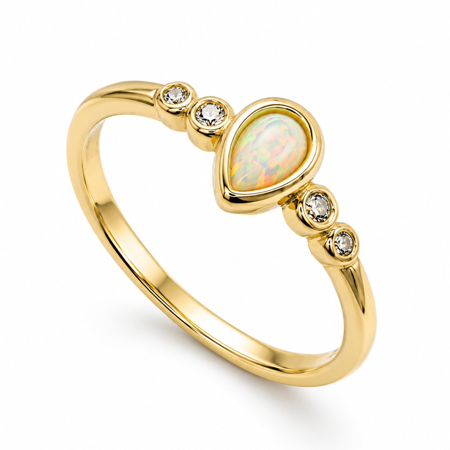 Opal Bezel Set Ring