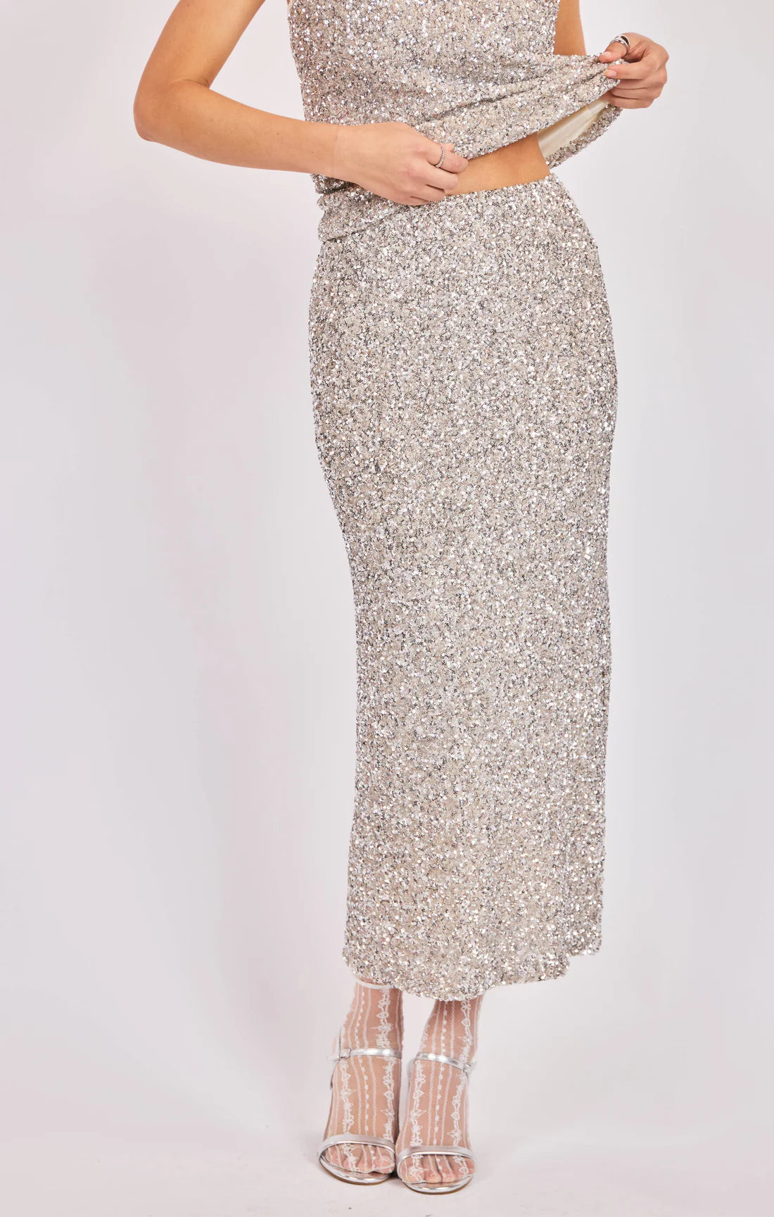 Luster Sequin Maxi Skirt