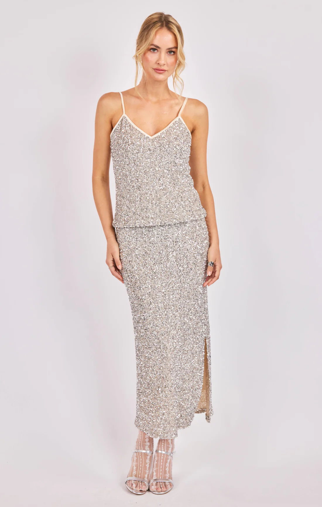 Luster Sequin Maxi Skirt