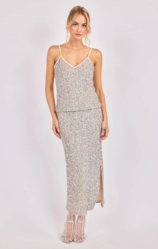 Luster Sequin Maxi Skirt