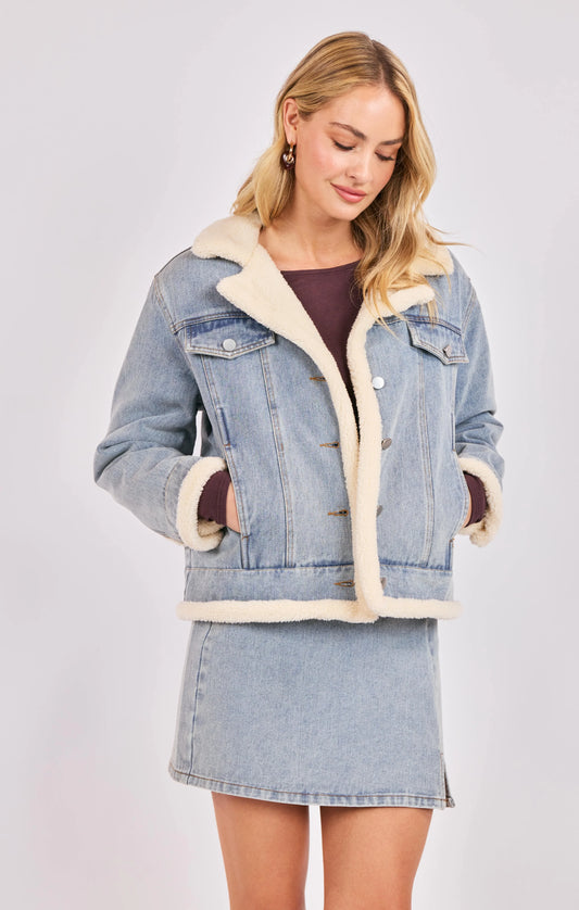 Metropolis Denim Jacket w Faux Shearling