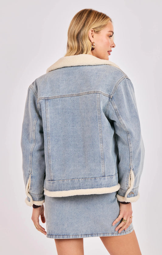 Metropolis Denim Jacket w Faux Shearling