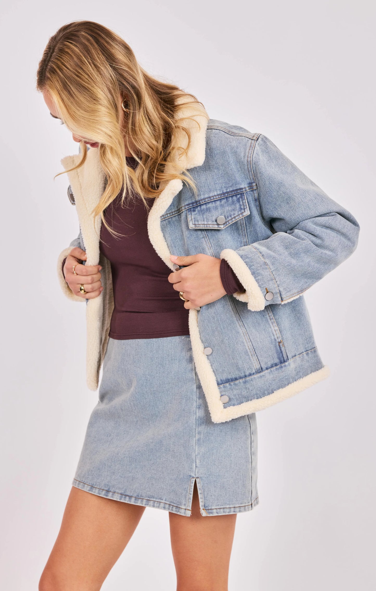 Metropolis Denim Jacket w Faux Shearling